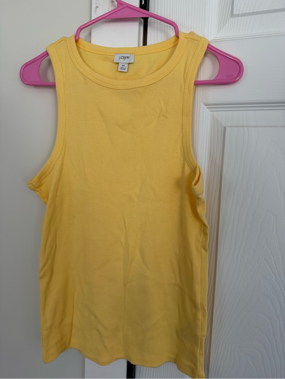 J. Crew Yellow Ribbed Crewneck Tank Top